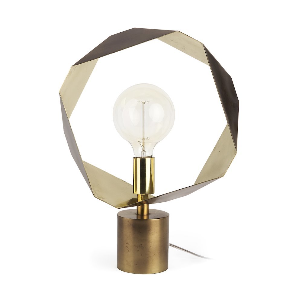Shamir 15L x 15W Gold Geometric Metal Table Lamp. Picture 1