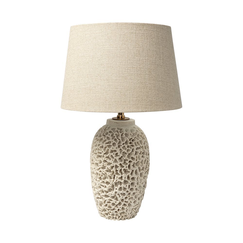 Mariam (26"H) Beige Coral-Inspired Base Table Lamp. Picture 1