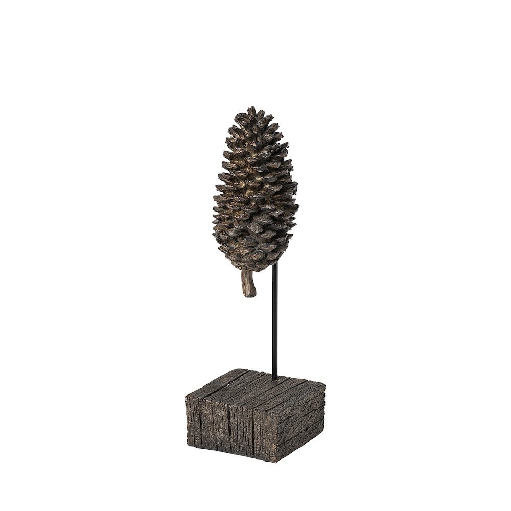 Pinterra (Small) 4L x 4W Brown Resin Pinecone Replica. Picture 1
