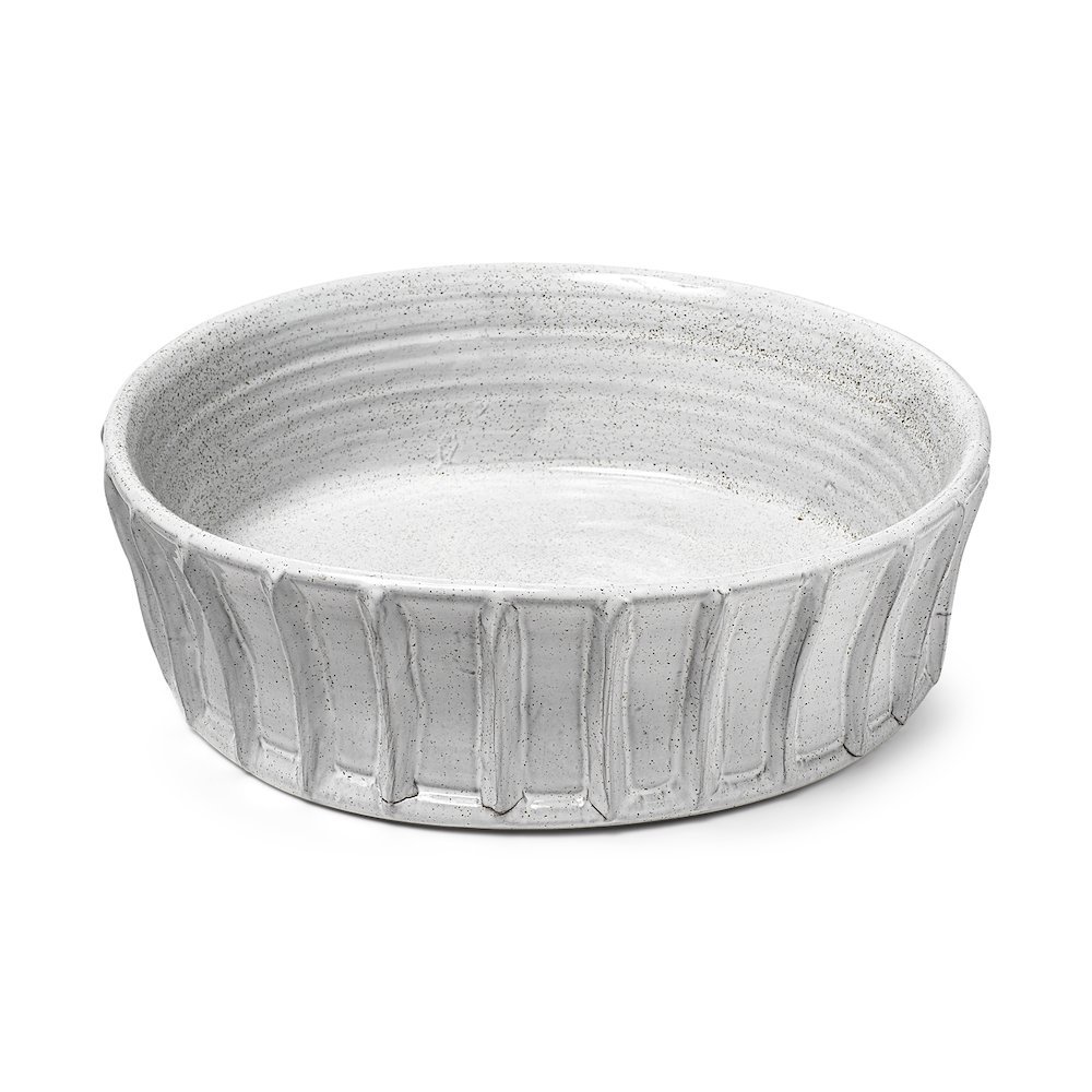 Silone (Large) 16L x 16W White Ceramic Bowl. Picture 1