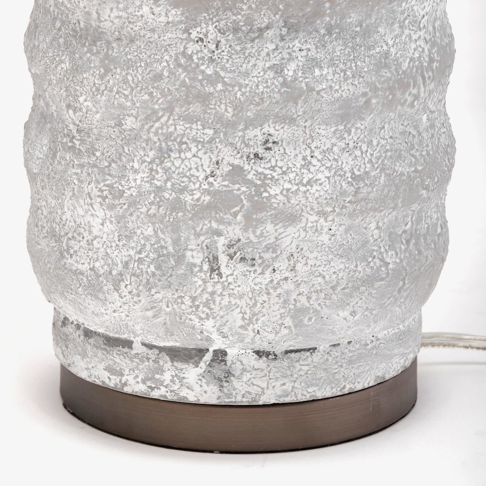 Harlan (30.5"H) Beige-Toned Fabric Shade Gray Concrete Base Table Lamp. Picture 4