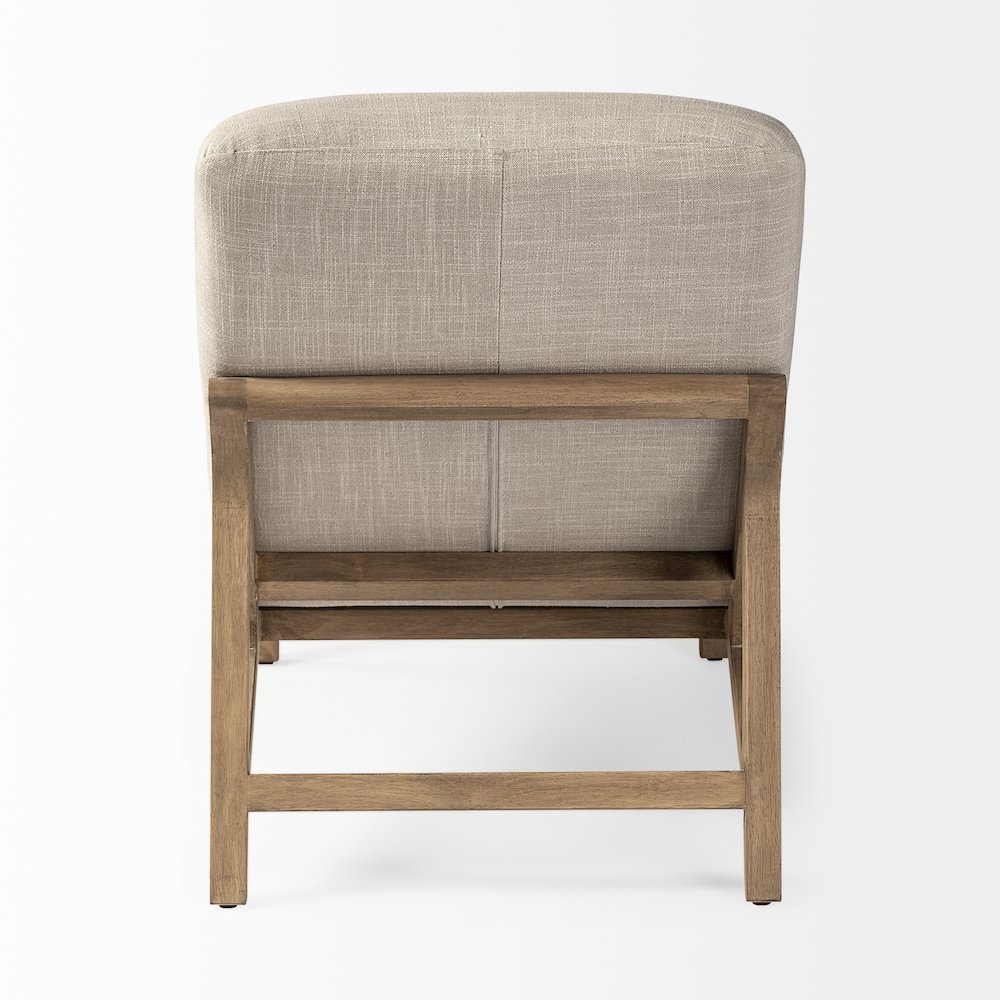 Pierre Beige Fabric Upholstered Armless Chaise Lounge Chair. Picture 4