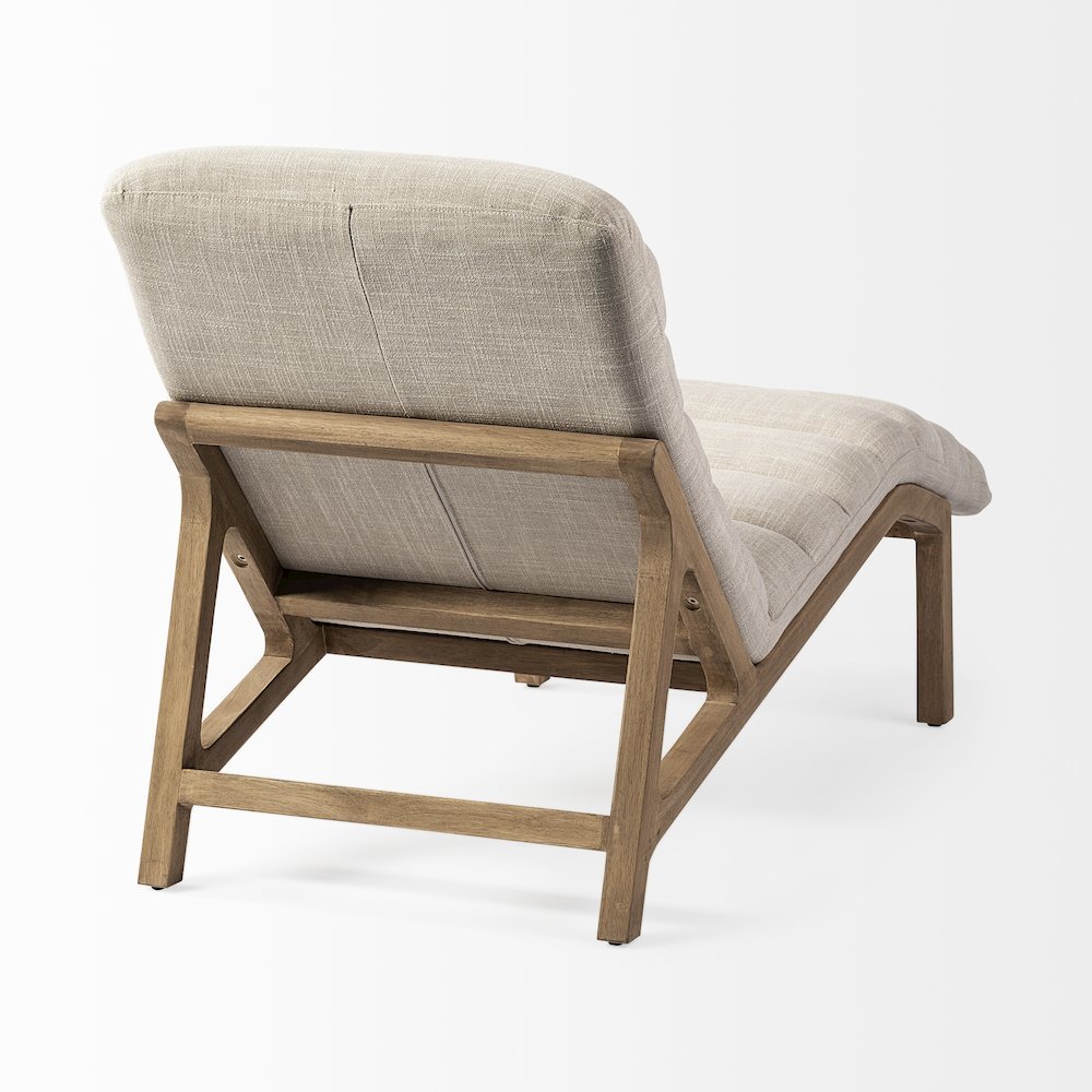 Pierre Beige Fabric Upholstered Armless Chaise Lounge Chair. Picture 5