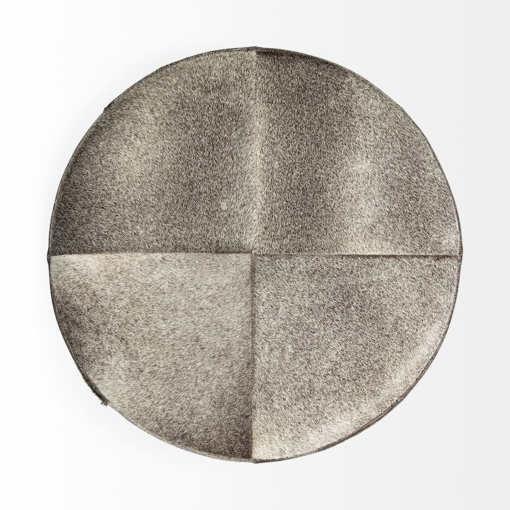 Zahavi I 23"H grey-toned hair-on-hide ottoman. Picture 3