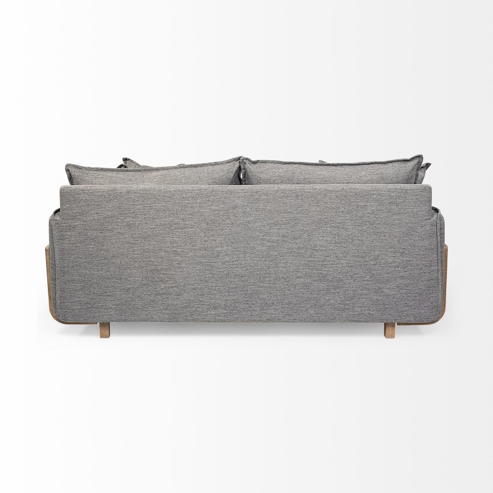 Roy I 84" Castlerock Gray Upholstered Three Seater Sofa. Picture 3