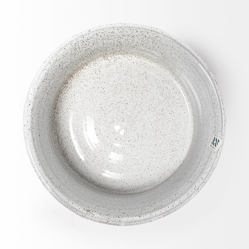 Silone (Small) 9L x 9W White Ceramic Bowl. Picture 2