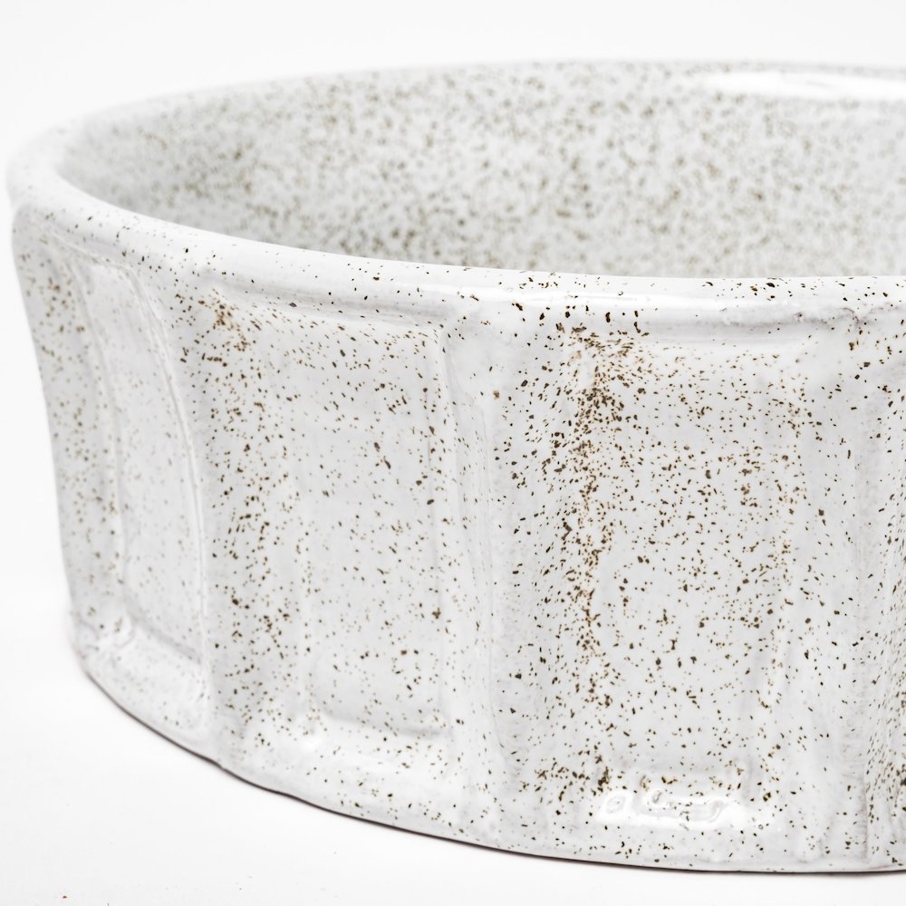 Silone (Small) 9L x 9W White Ceramic Bowl. Picture 3
