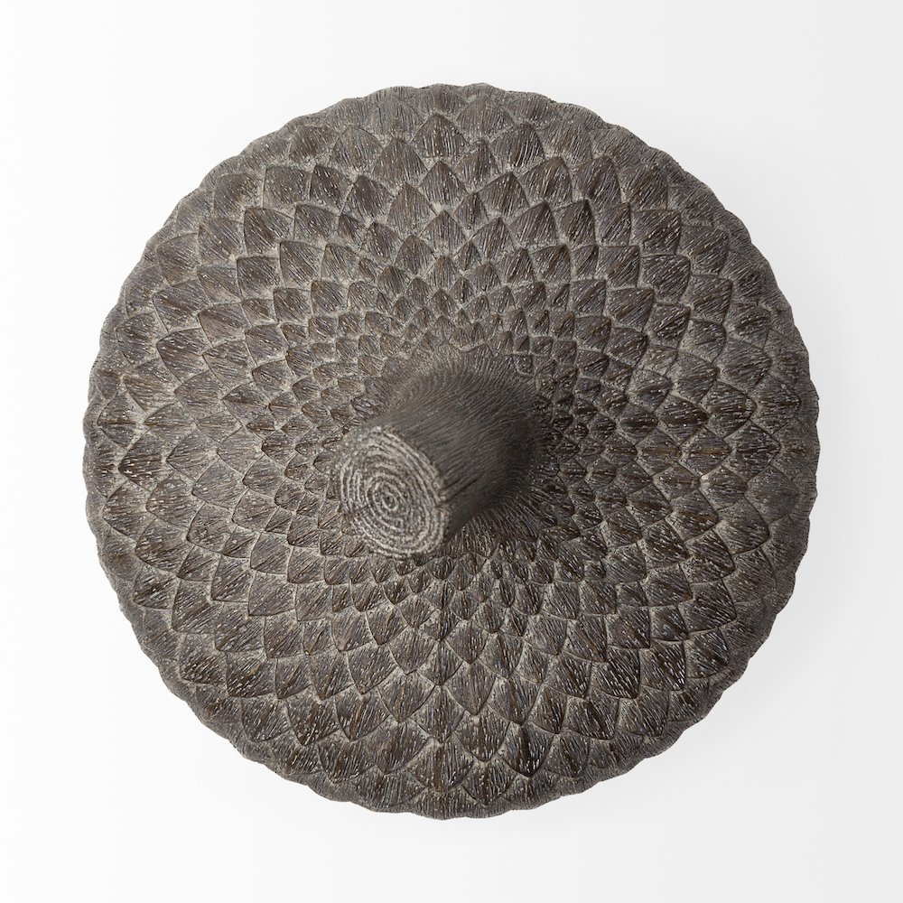 Mandor I (Small) 6L x 6W Brown Resin Acorn Box. Picture 5