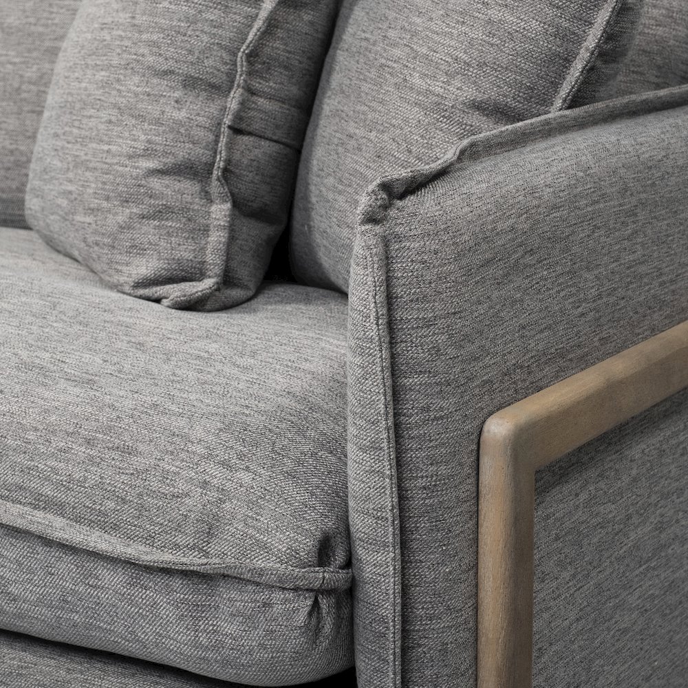 Roy I 84" Castlerock Gray Upholstered Three Seater Sofa. Picture 4