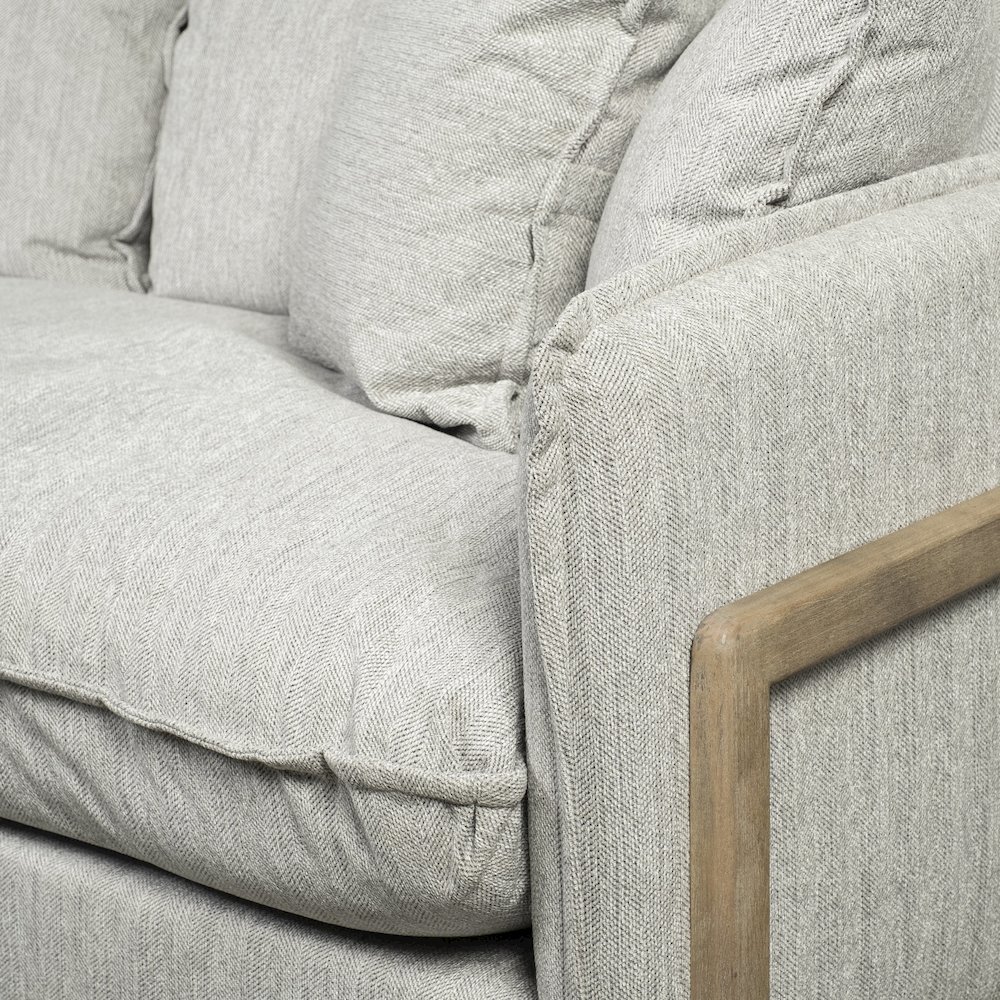 Roy I 84" Frost Gray Upholstered Three Seater Sofa. Picture 4