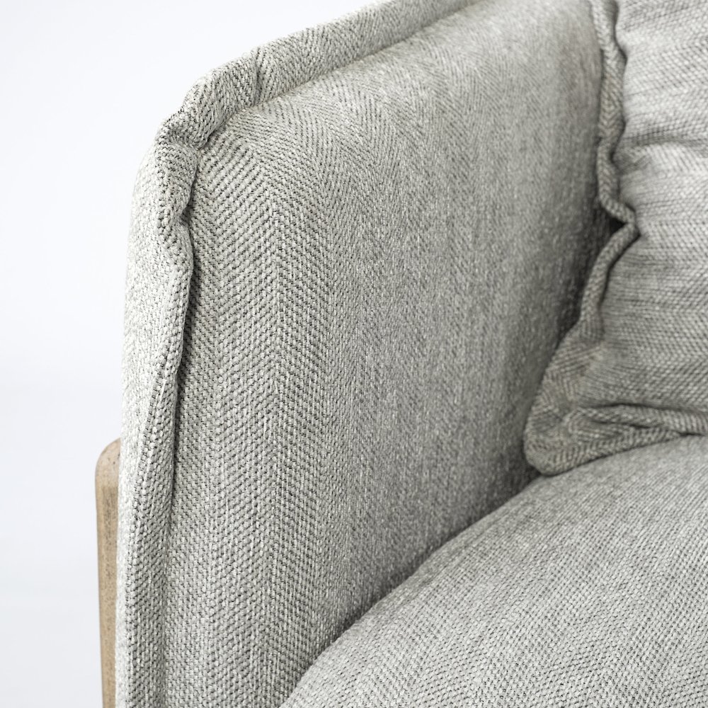 Roy I 84" Frost Gray Upholstered Three Seater Sofa. Picture 5