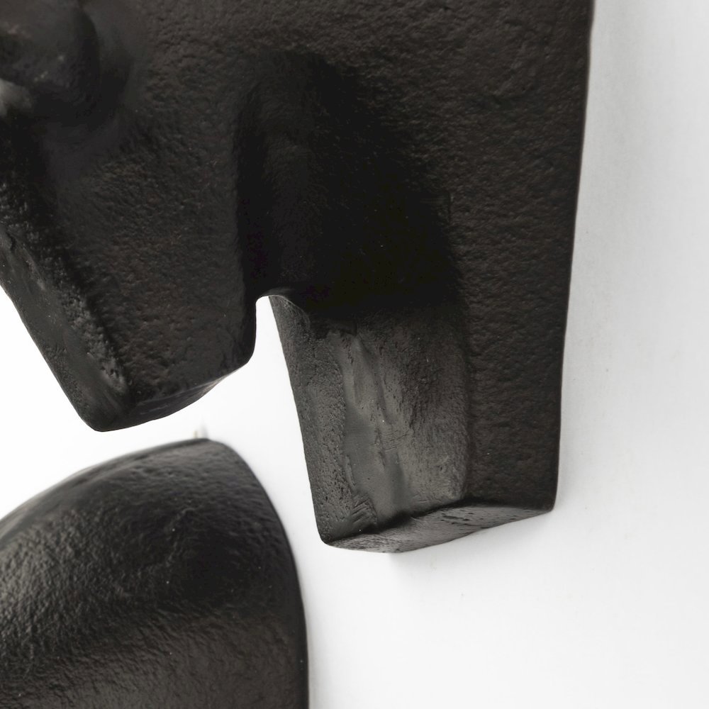 Tauro IV (Set of 2) Black Cast Aluminum Raging Bull Wall Decor. Picture 4