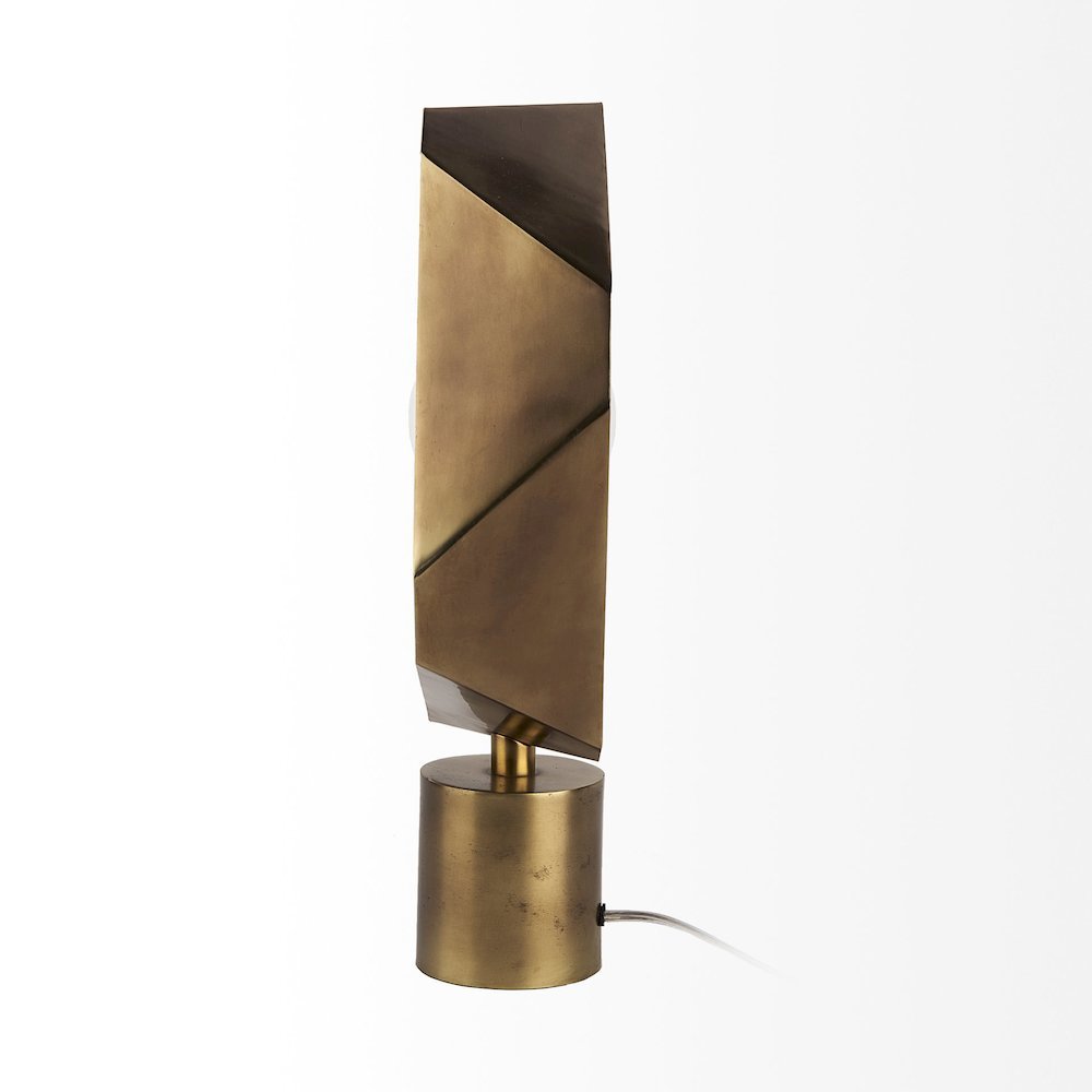 Shamir 15L x 15W Gold Geometric Metal Table Lamp. Picture 3