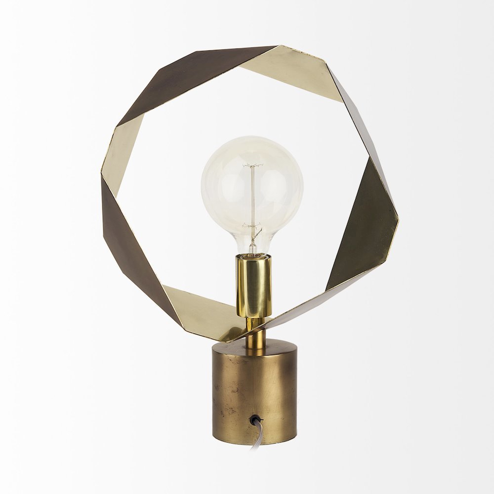 Shamir 15L x 15W Gold Geometric Metal Table Lamp. Picture 4