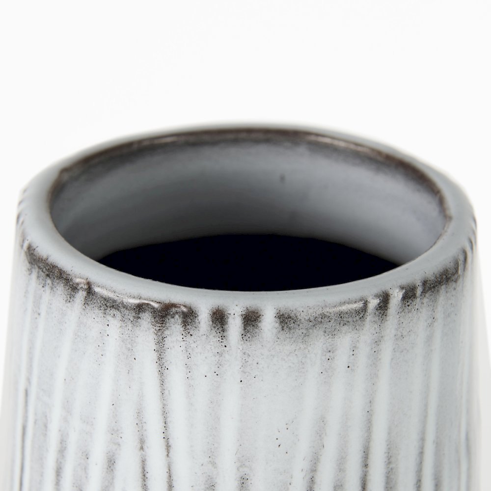 Tanami I Tall Dark Brown/White Ceramic Vase. Picture 4