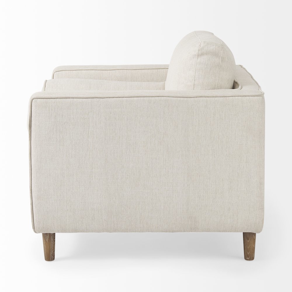 Loretta 40.7L x 36.2W x 33.9H Cream Fabric Chair W/ Two Bolster Cushions. Picture 3