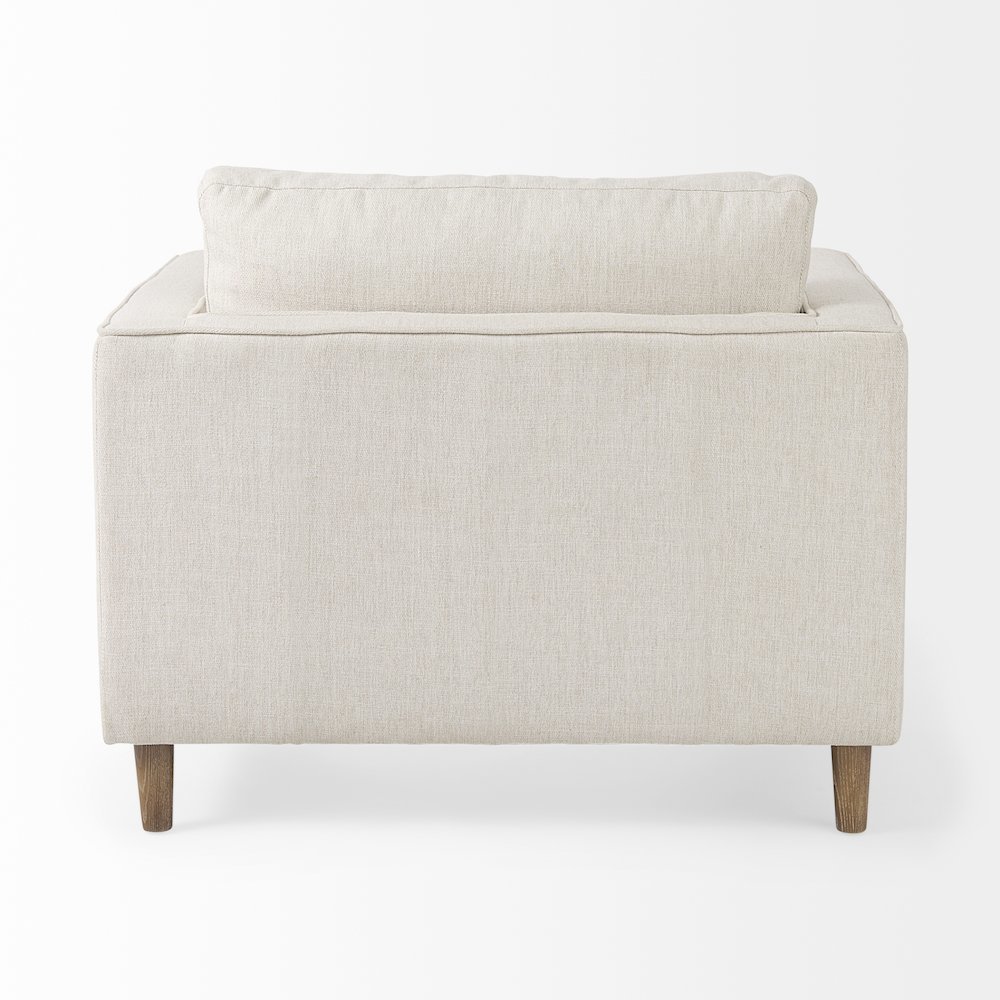 Loretta 40.7L x 36.2W x 33.9H Cream Fabric Chair W/ Two Bolster Cushions. Picture 4