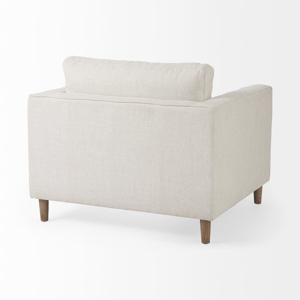 Loretta 40.7L x 36.2W x 33.9H Cream Fabric Chair W/ Two Bolster Cushions. Picture 5