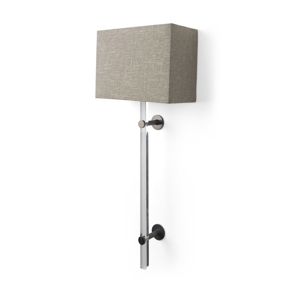 Kinsley Beige Shade W/Transparent Body Wall Sconce. Picture 1