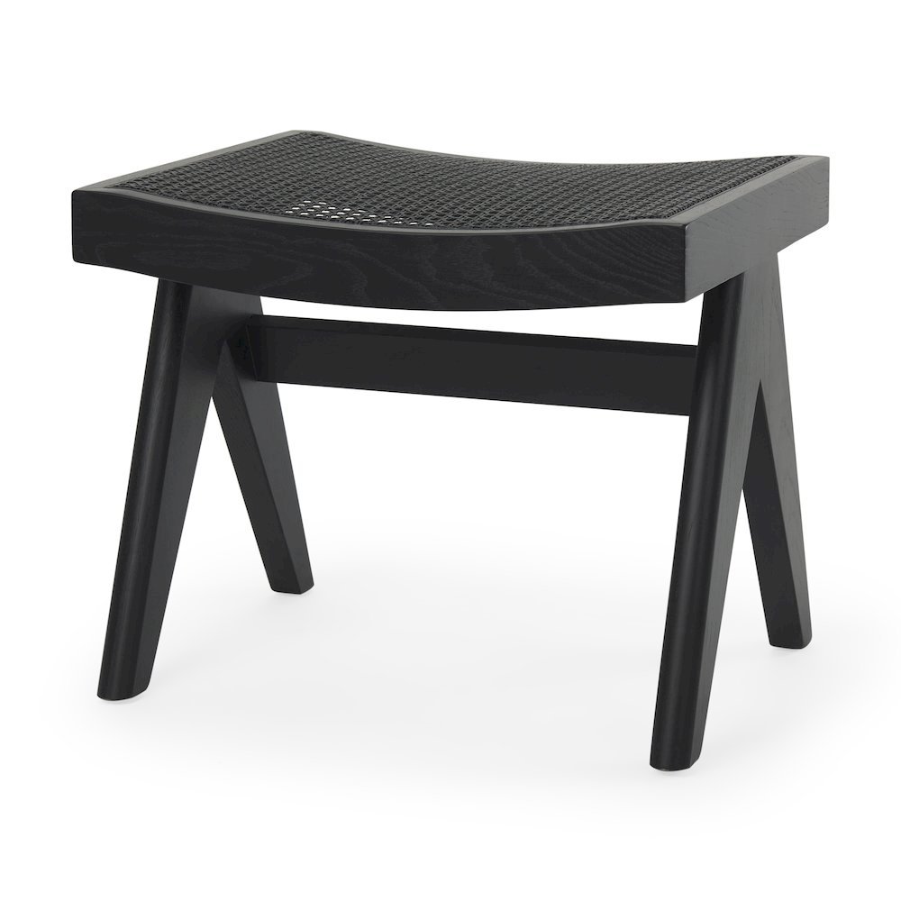 Arvin 21.7L x 17.7W x 18.1H Black Wooden Stool. Picture 1