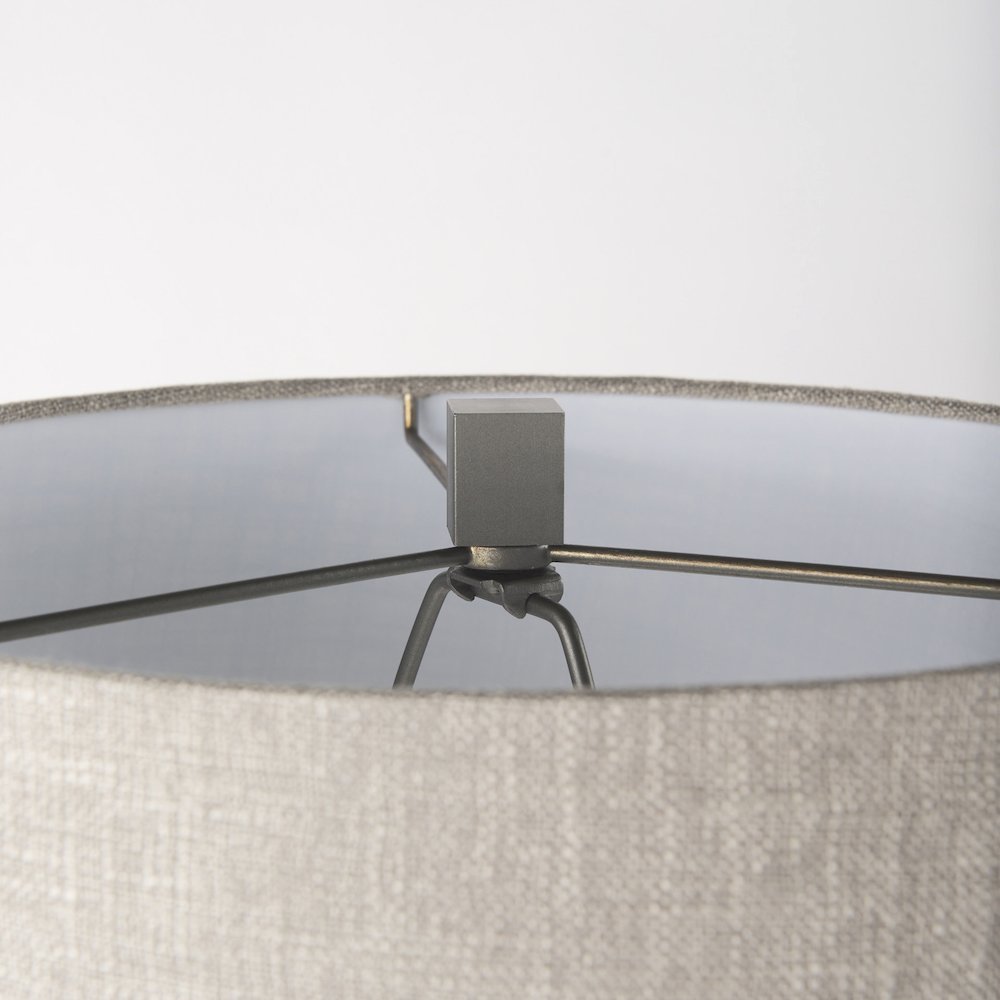 Raen (28.5"H) Gray Metal Octagonal Base w/Beige Shade Table Lamp. Picture 4