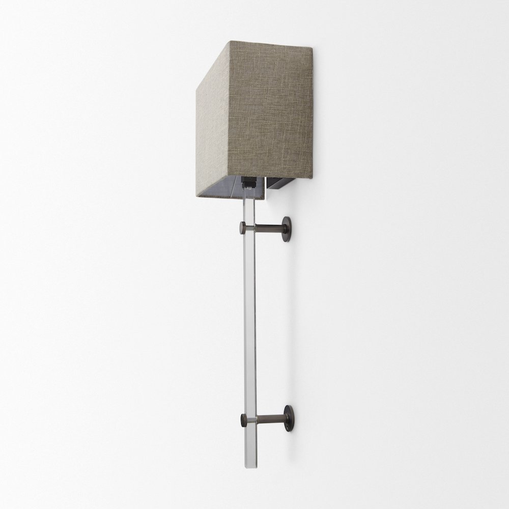 Kinsley Beige Shade W/Transparent Body Wall Sconce. Picture 2