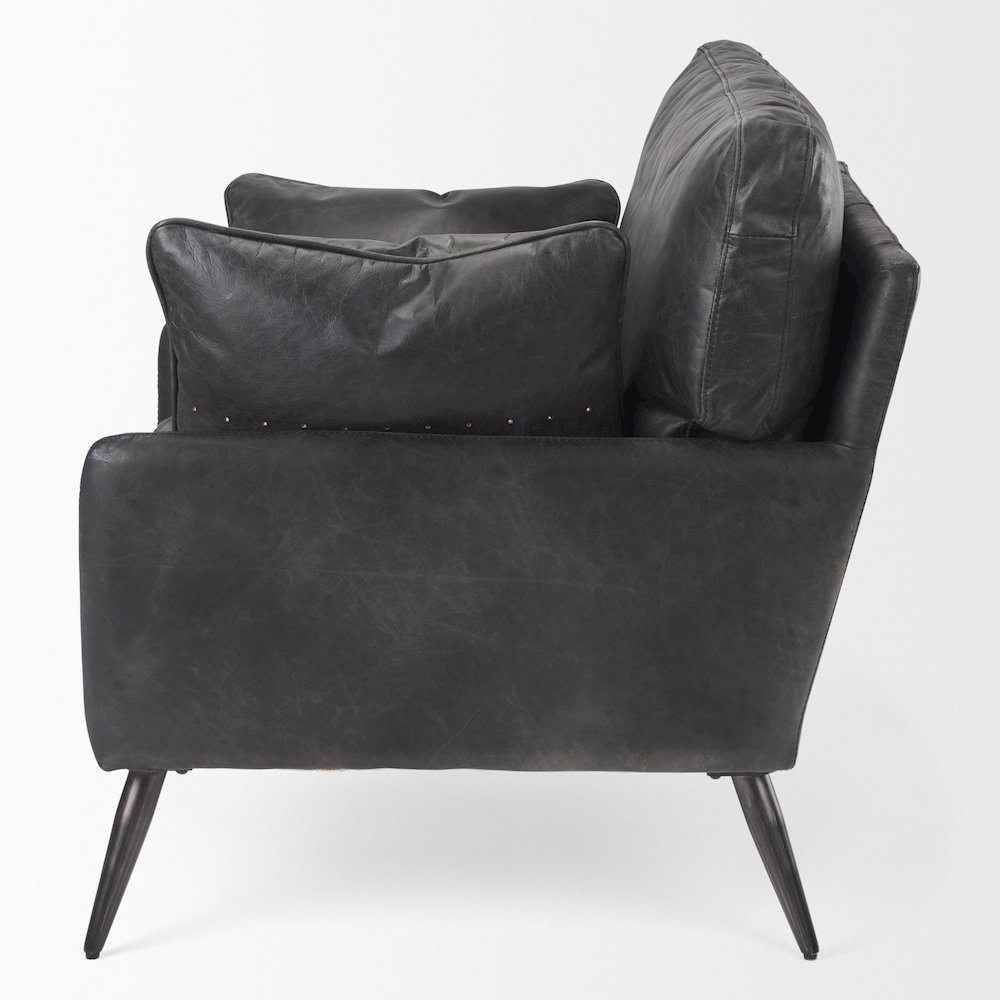 Cochrane 34.5L x 33.0W x 32.5H Black Leather Wrapped Chair. Picture 2