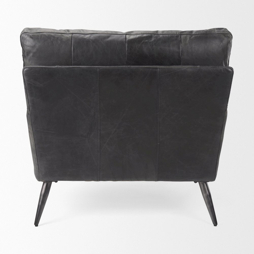 Cochrane 34.5L x 33.0W x 32.5H Black Leather Wrapped Chair. Picture 3