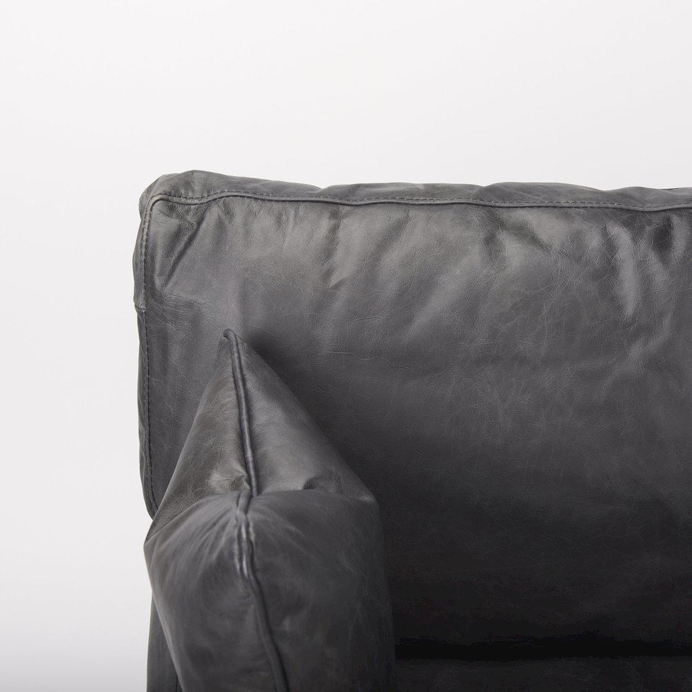 Cochrane 34.5L x 33.0W x 32.5H Black Leather Wrapped Chair. Picture 5