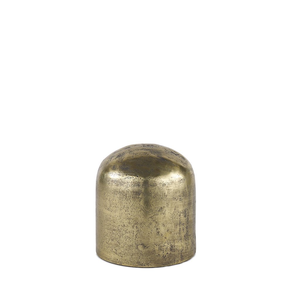 Quonset Short Brass Finished Aluminum Metal Ornament. Picture 1