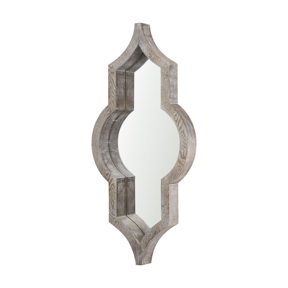 Tamanar 15.0 x 3.0 x 34.1 Light Brown Wood Frame Wall Mirror. Picture 1