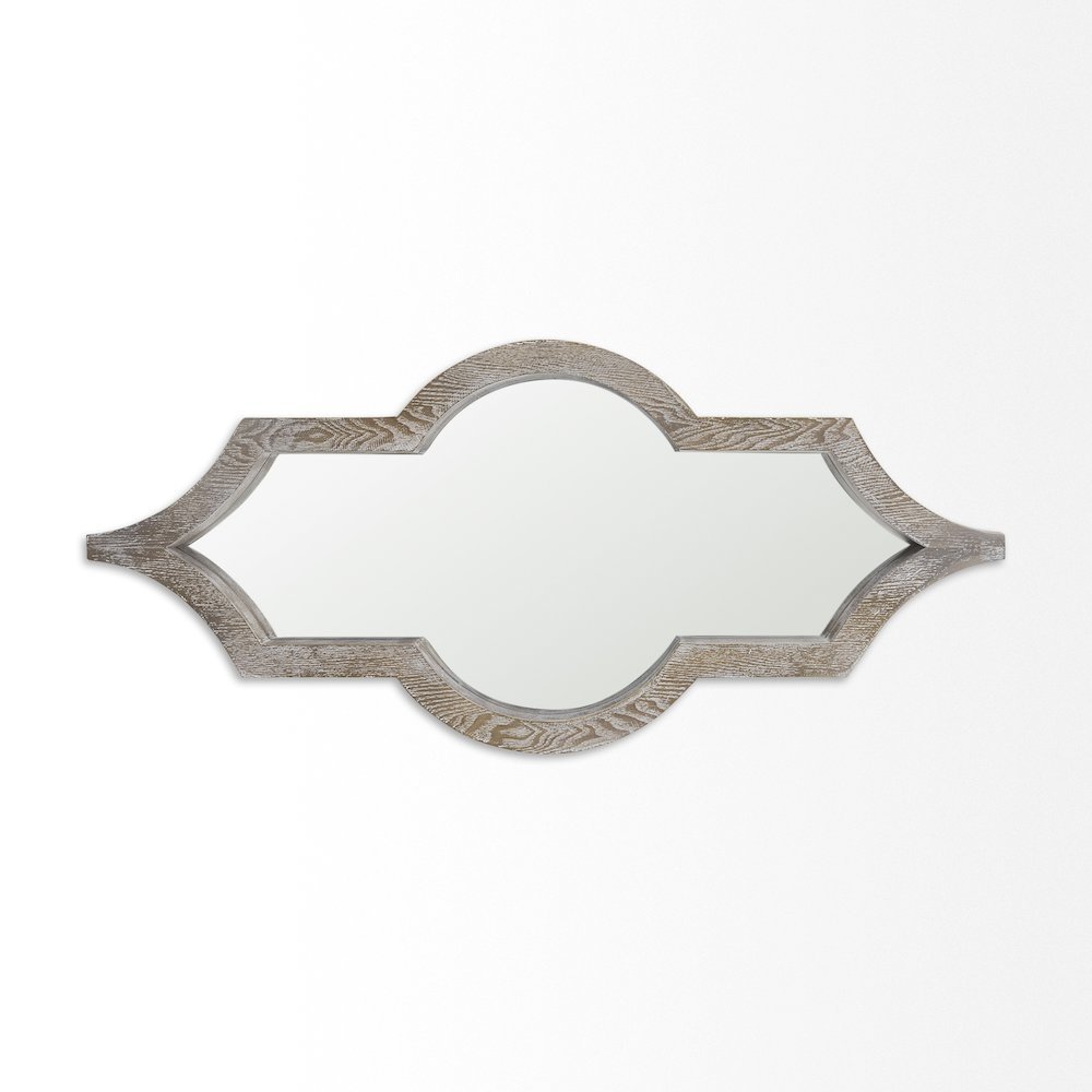 Tamanar 15.0 x 3.0 x 34.1 Light Brown Wood Frame Wall Mirror. Picture 4