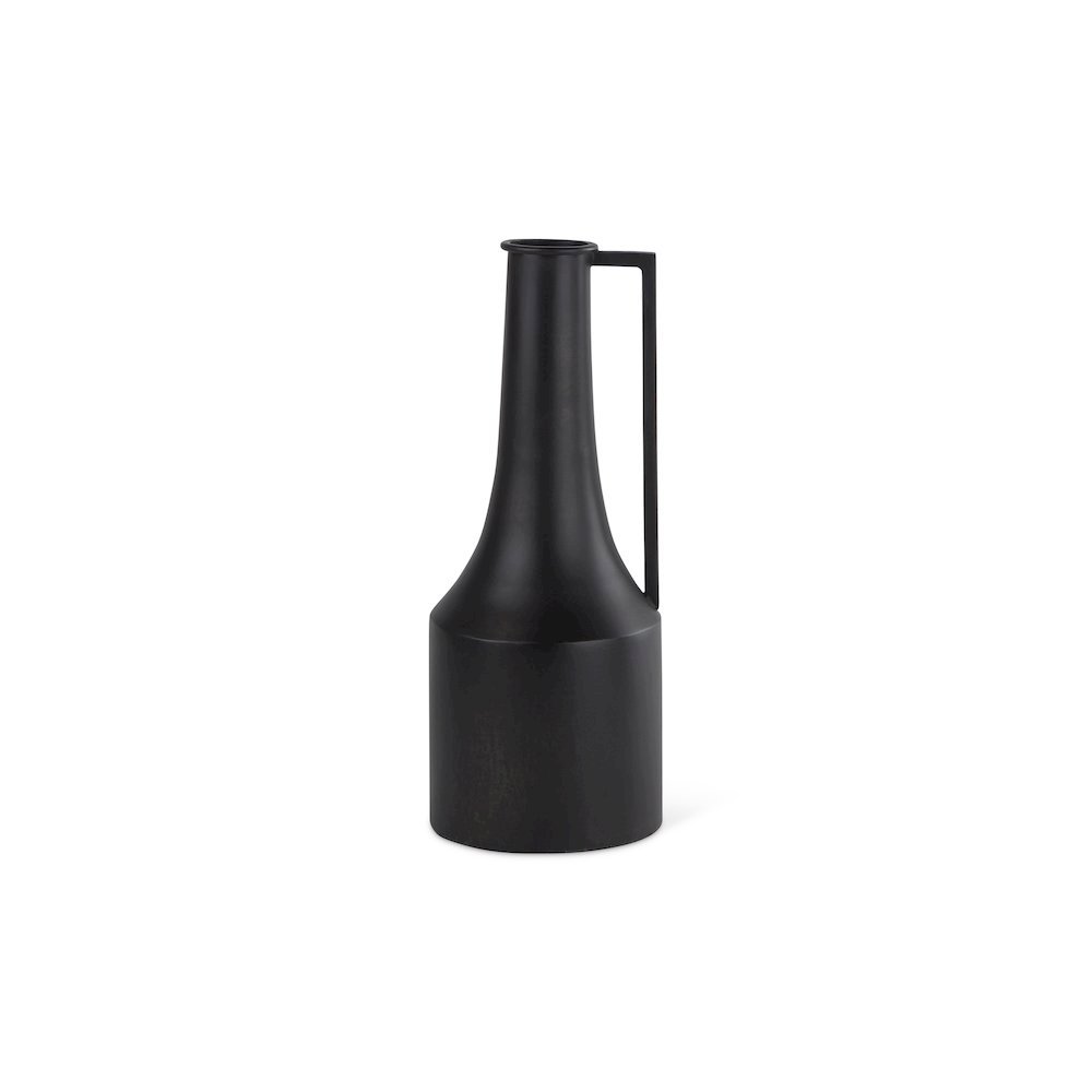 Aubrey Small 14.0H Black Iron Flower Vase. Picture 1