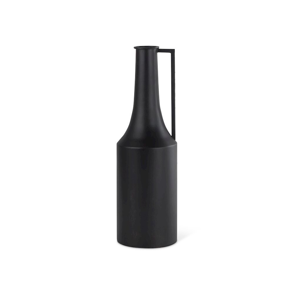 Aubrey Medium 18.0H Black Iron Flower Jug Vase. Picture 1