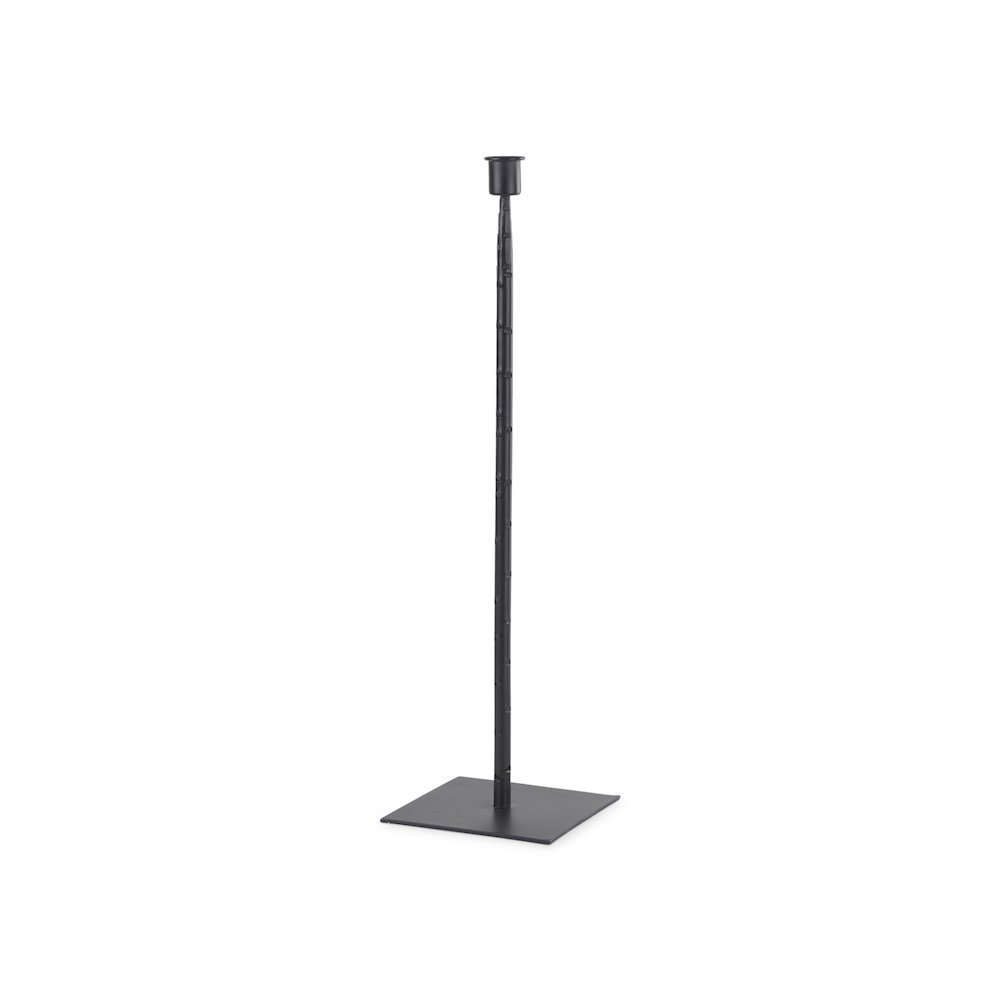 Porter 5.0L x 5.0W x 18.0H Medium Black Iron Candle Holder. Picture 1