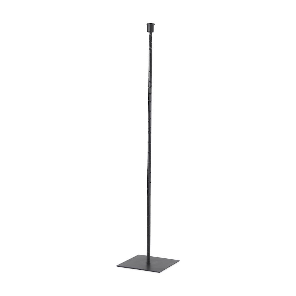 Porter 6.0L x 6.0W x 30.0H Large Black Iron Candle Holder. Picture 1