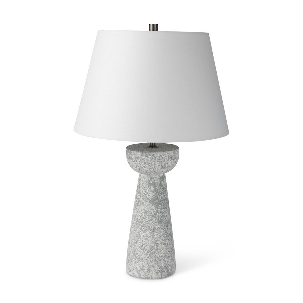 Julia 16.0L x 16.0W x 27.0H Gray Antique Painted Cement Table Lamp. Picture 1