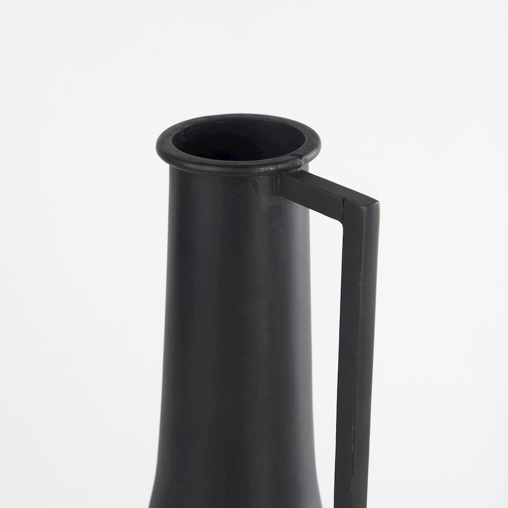 Aubrey Medium 18.0H Black Iron Flower Jug Vase. Picture 5