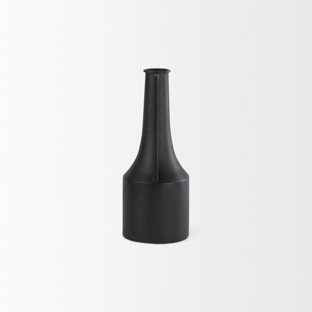 Aubrey Small 14.0H Black Iron Flower Vase. Picture 3