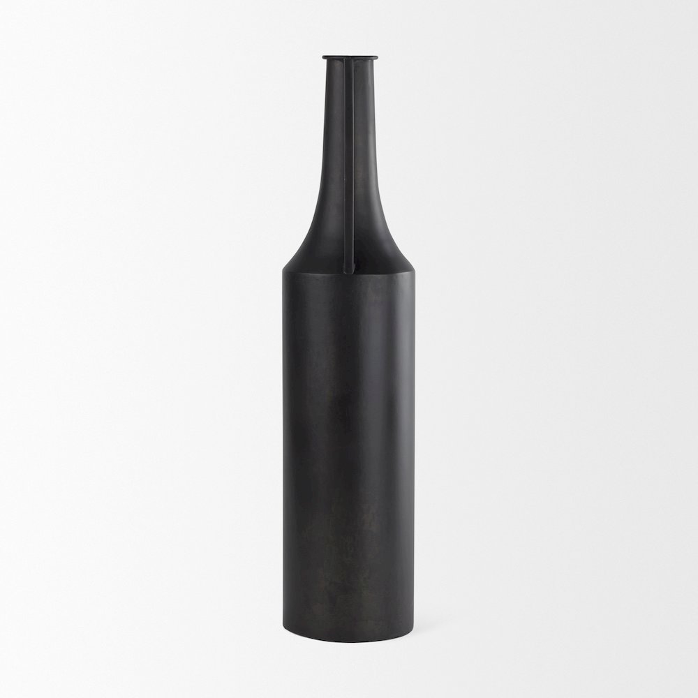 Aubrey Large 24.0H Black Iron Flower Vase. Picture 2
