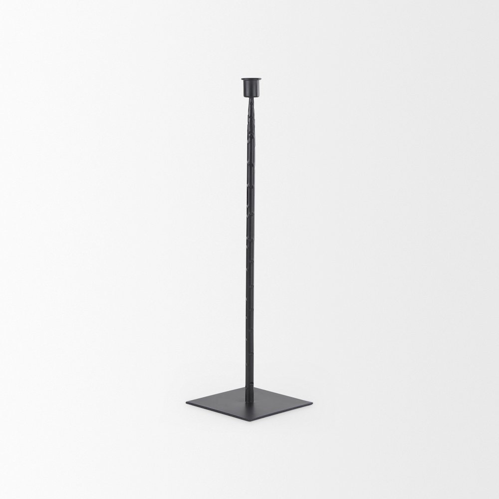 Porter 5.0L x 5.0W x 18.0H Medium Black Iron Candle Holder. Picture 3
