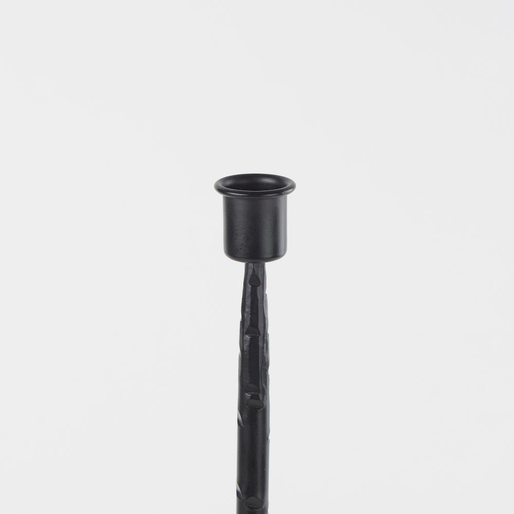 Porter 5.0L x 5.0W x 18.0H Medium Black Iron Candle Holder. Picture 4