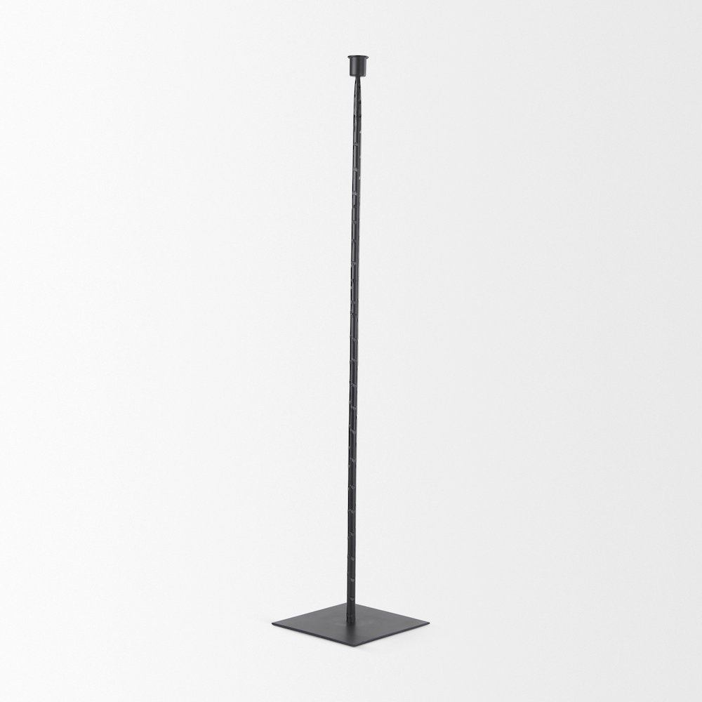 Porter 6.0L x 6.0W x 30.0H Large Black Iron Candle Holder. Picture 3