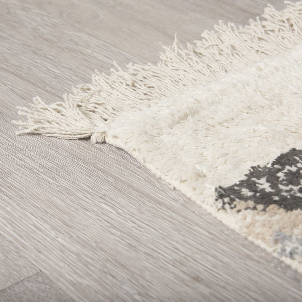 Carla 5x8 Earthy Neutrals Patterned Cotton Area Rug. Picture 3