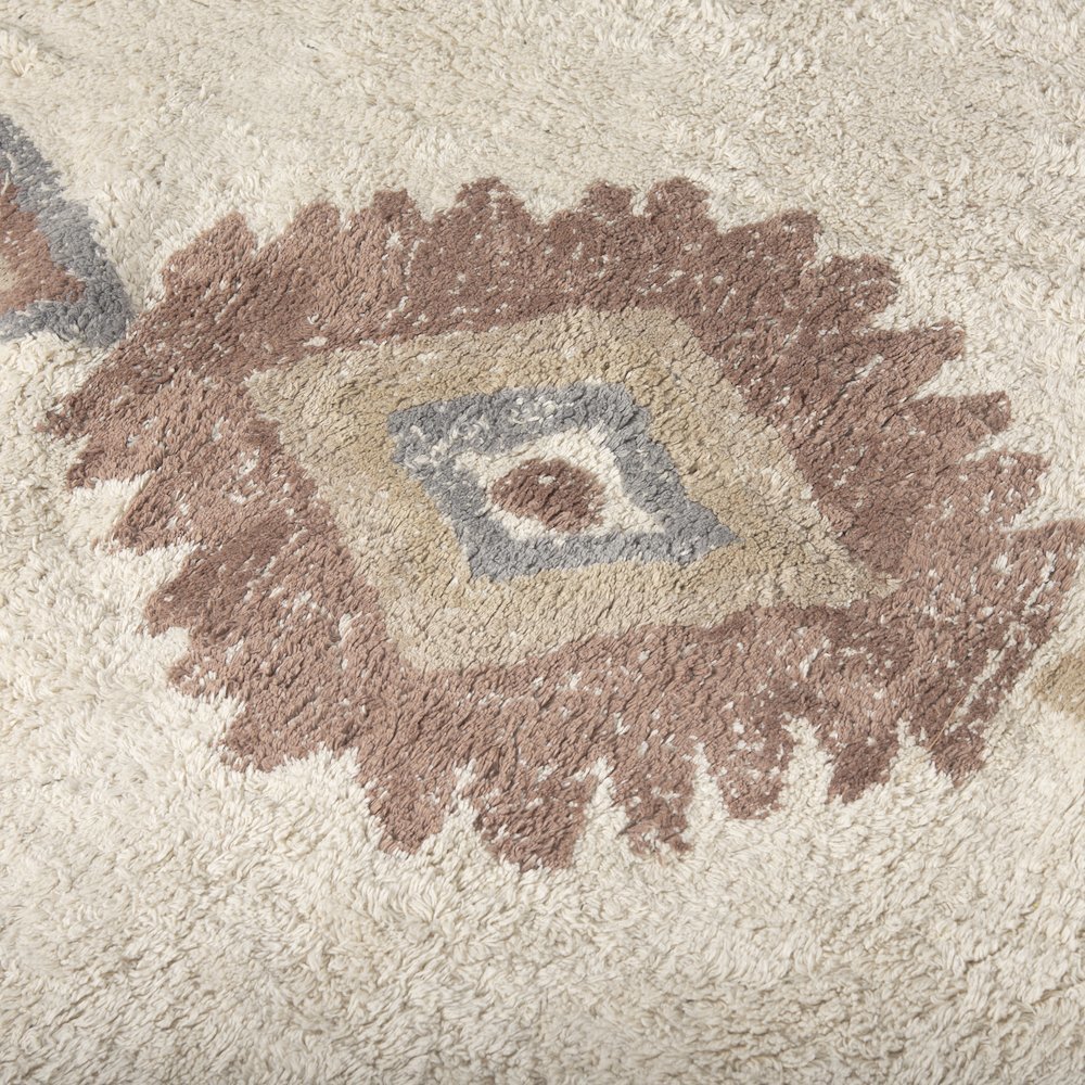 Carla 5x8 Earthy Neutrals Patterned Cotton Area Rug. Picture 5