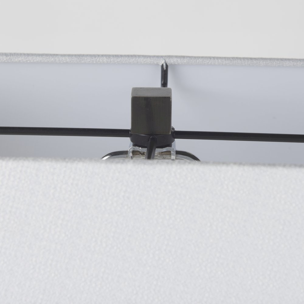 Peyton 14.0L x 9.0W x 26.2H Black Metal W/Marble Cube and White Shade Table Lamp. Picture 4