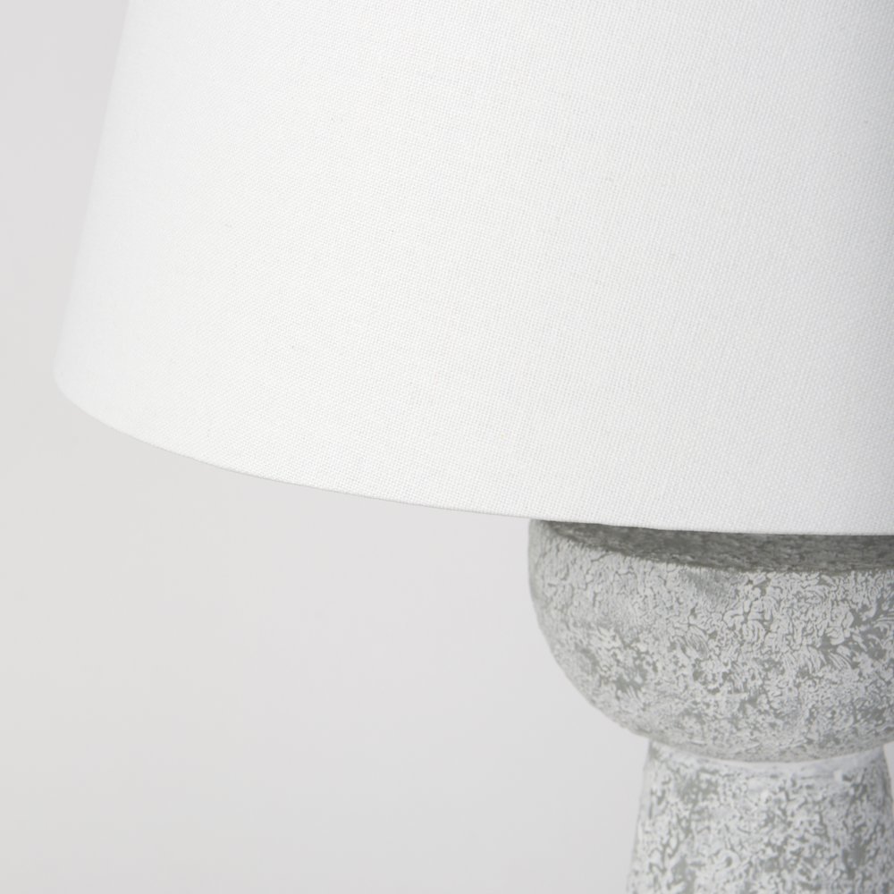 Julia 16.0L x 16.0W x 27.0H Gray Antique Painted Cement Table Lamp. Picture 4
