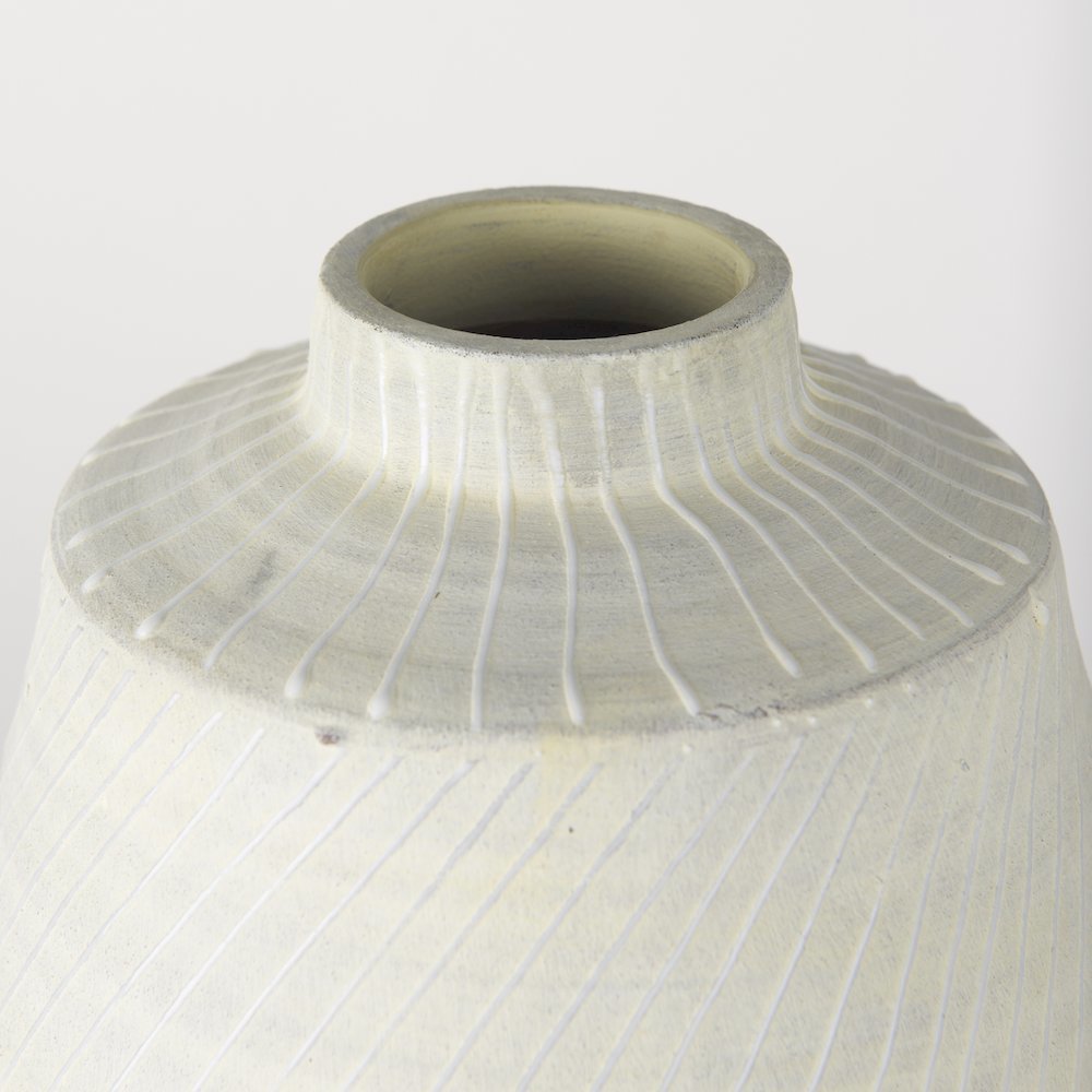 Blume 16.5H Off-White w/ Gray Textured Vase. Picture 3