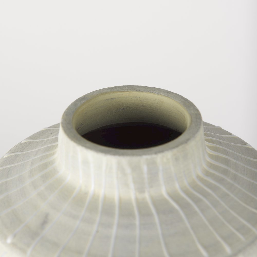 Blume 16.5H Off-White w/ Gray Textured Vase. Picture 4