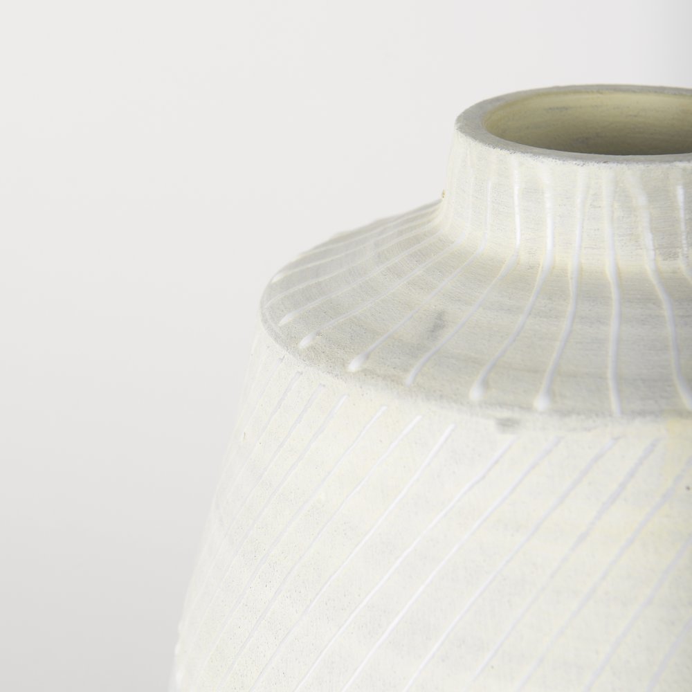 Blume 16.5H Off-White w/ Gray Textured Vase. Picture 5